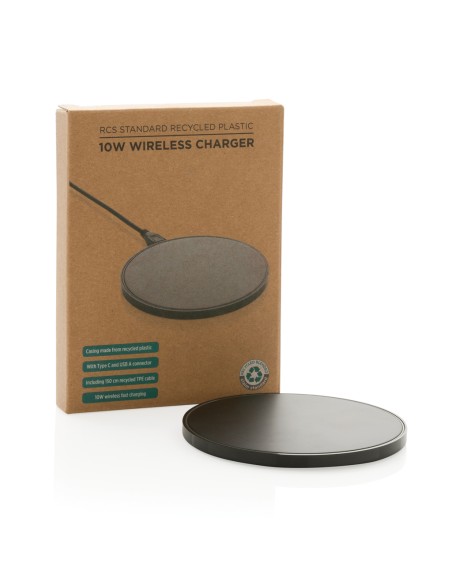 Caricatore RCS wireless 10W in plastica riciclata